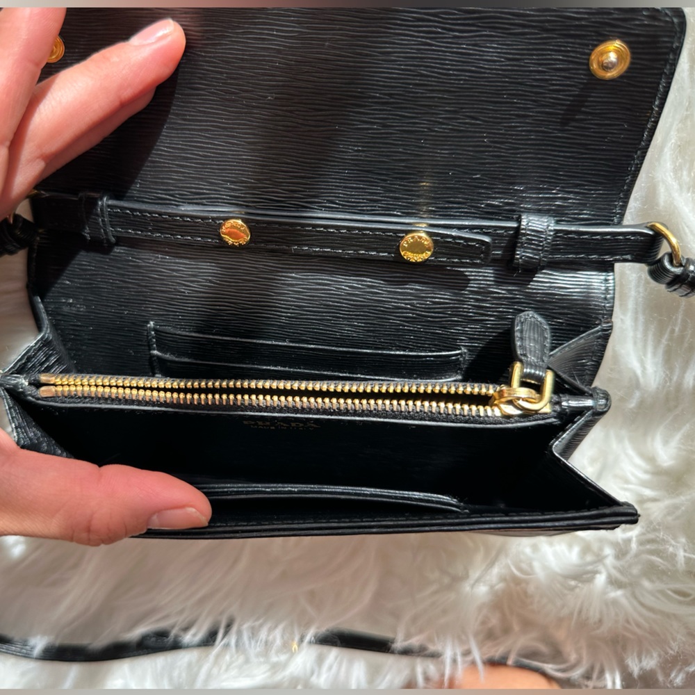 Prada Leather and Nylon Wallet with Detachable Strap - Picture 11 of 14